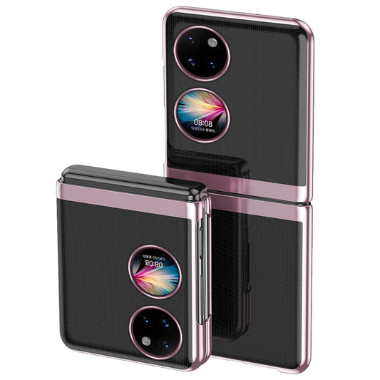 For Huawei P50 Pocket Electroplating Hard PC Cover Light Thin Transparent Folding Phone Case