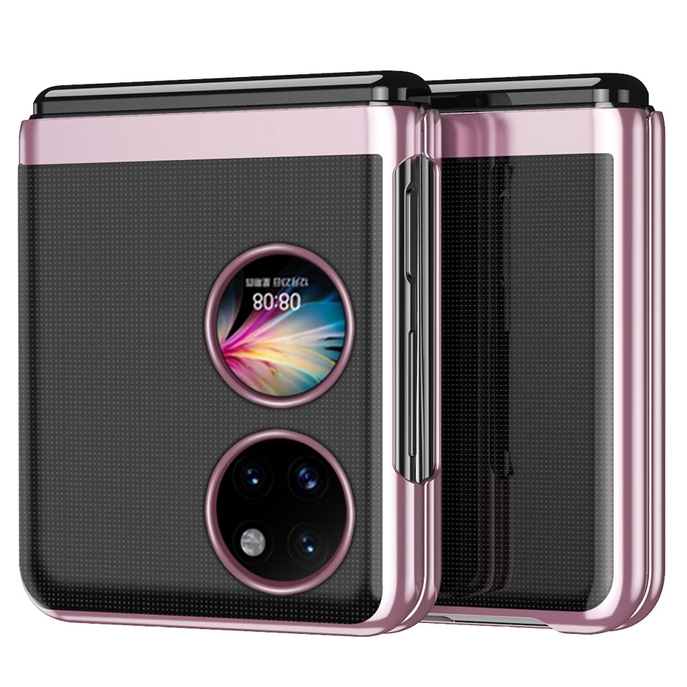 For Huawei P50 Pocket Electroplating Hard PC Cover Light Thin Transparent Folding Phone Case