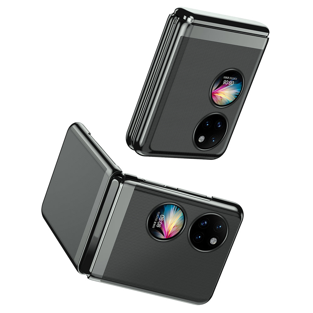 For Huawei P50 Pocket Electroplating Hard PC Cover Light Thin Transparent Folding Phone Case