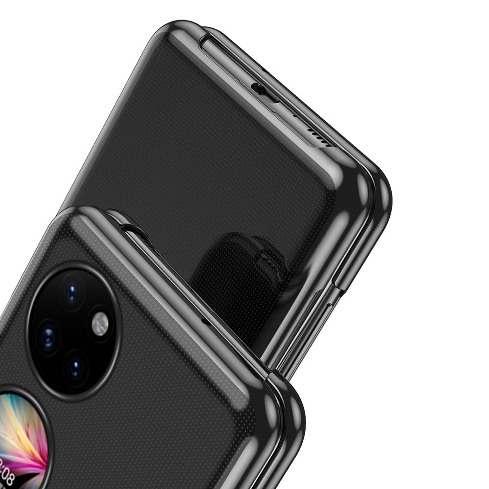 For Huawei P50 Pocket Electroplating Hard PC Cover Light Thin Transparent Folding Phone Case