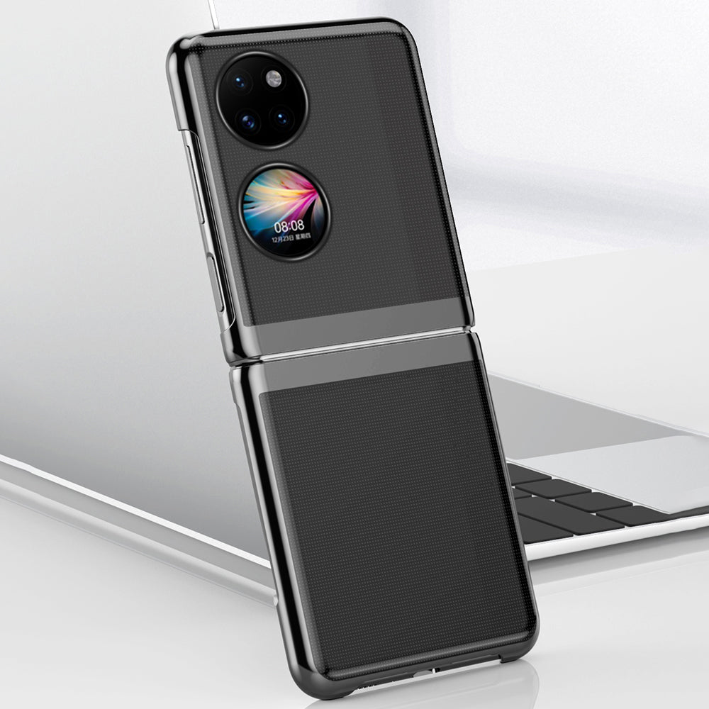 For Huawei P50 Pocket Electroplating Hard PC Cover Light Thin Transparent Folding Phone Case