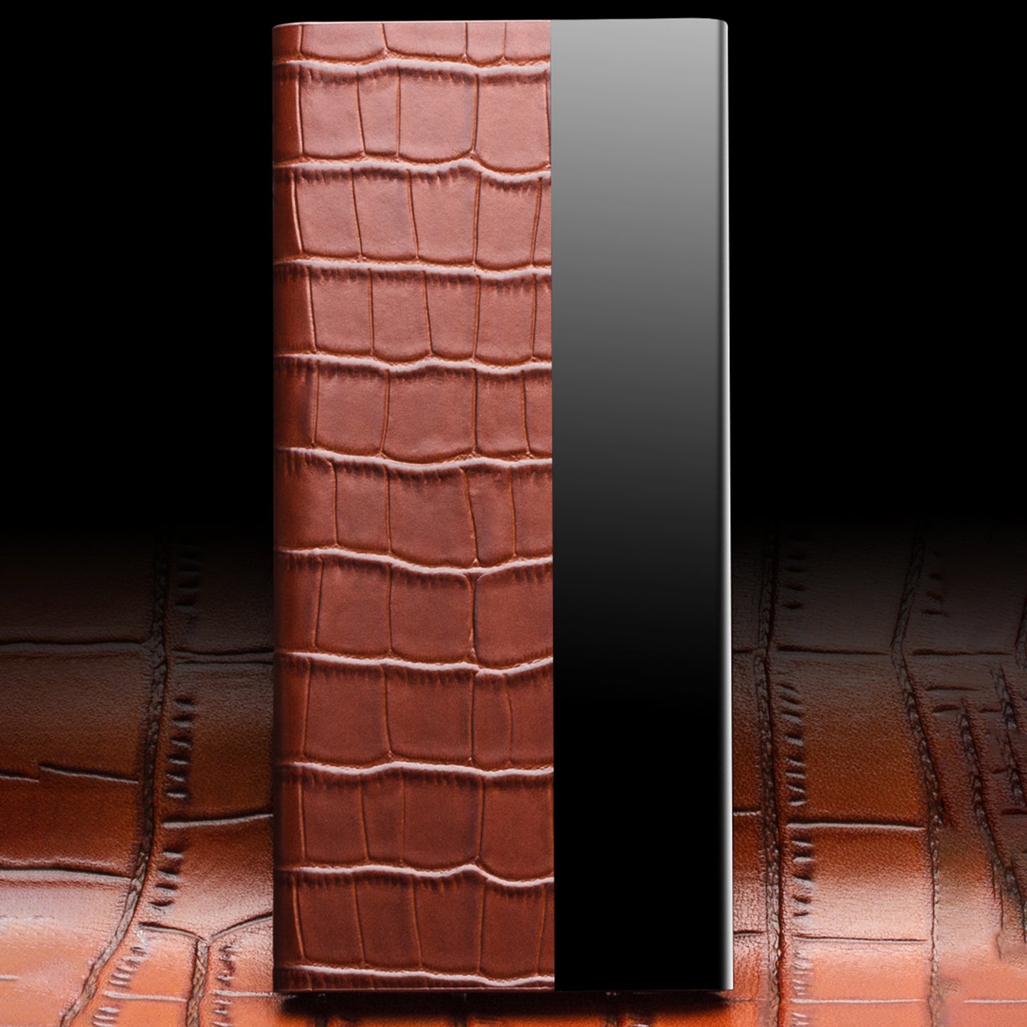 QIALINO Top Layer Cowhide Leather Phone Case for Honor 50/Huawei nova 9, Crocodile Texture View Window Protective Cover