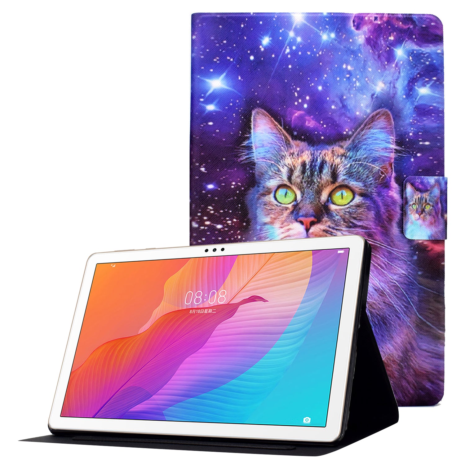 For Huawei MatePad T 10 9.7 inch/T 10S 10.1 inch/Enjoy Tablet 2 10.1 inch/Honor Pad X6 9.7 inch/6 10.1 inch Pattern Printing Leather Case Card Slots Tablet Shell