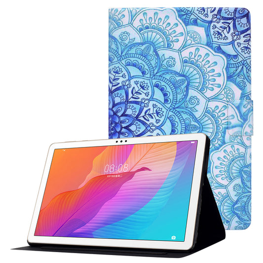 For Huawei MatePad T 10 9.7 inch/T 10S 10.1 inch/Enjoy Tablet 2 10.1 inch/Honor Pad X6 9.7 inch/6 10.1 inch Pattern Printing Leather Case Card Slots Tablet Shell
