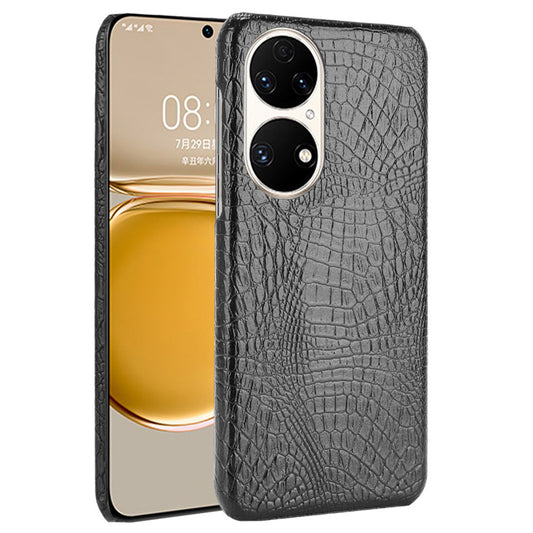 For Huawei P50 Pro Crocodile Texture Phone Case Anti-drop PU Leather Coated PC Protective Cover