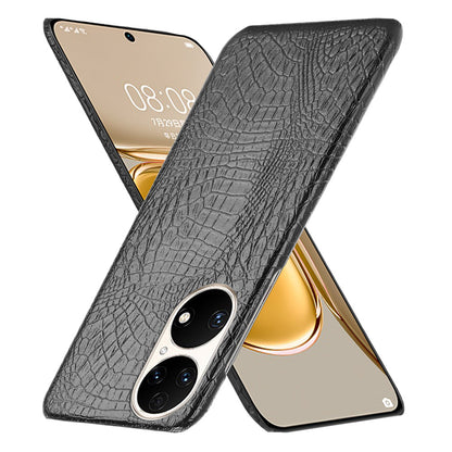 For Huawei P50 Pro Crocodile Texture Phone Case Anti-drop PU Leather Coated PC Protective Cover