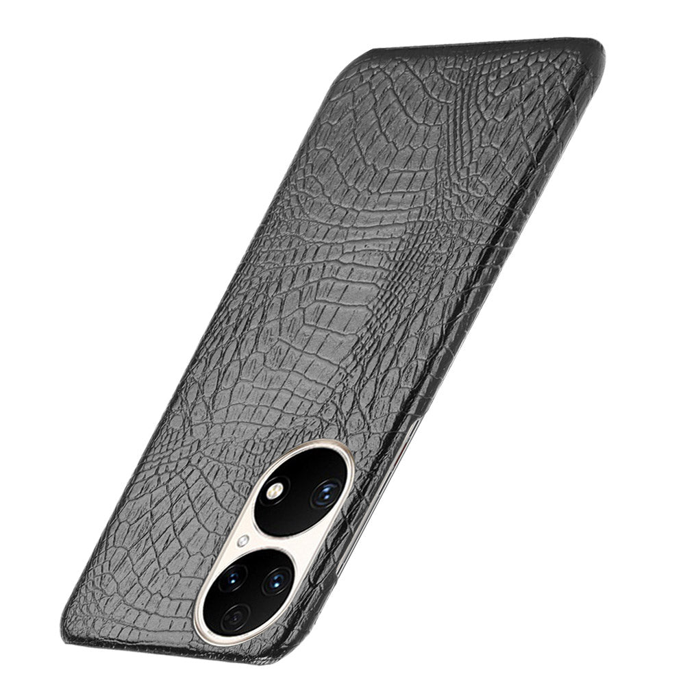 For Huawei P50 Pro Crocodile Texture Phone Case Anti-drop PU Leather Coated PC Protective Cover