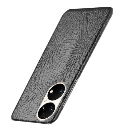 For Huawei P50 Pro Crocodile Texture Phone Case Anti-drop PU Leather Coated PC Protective Cover