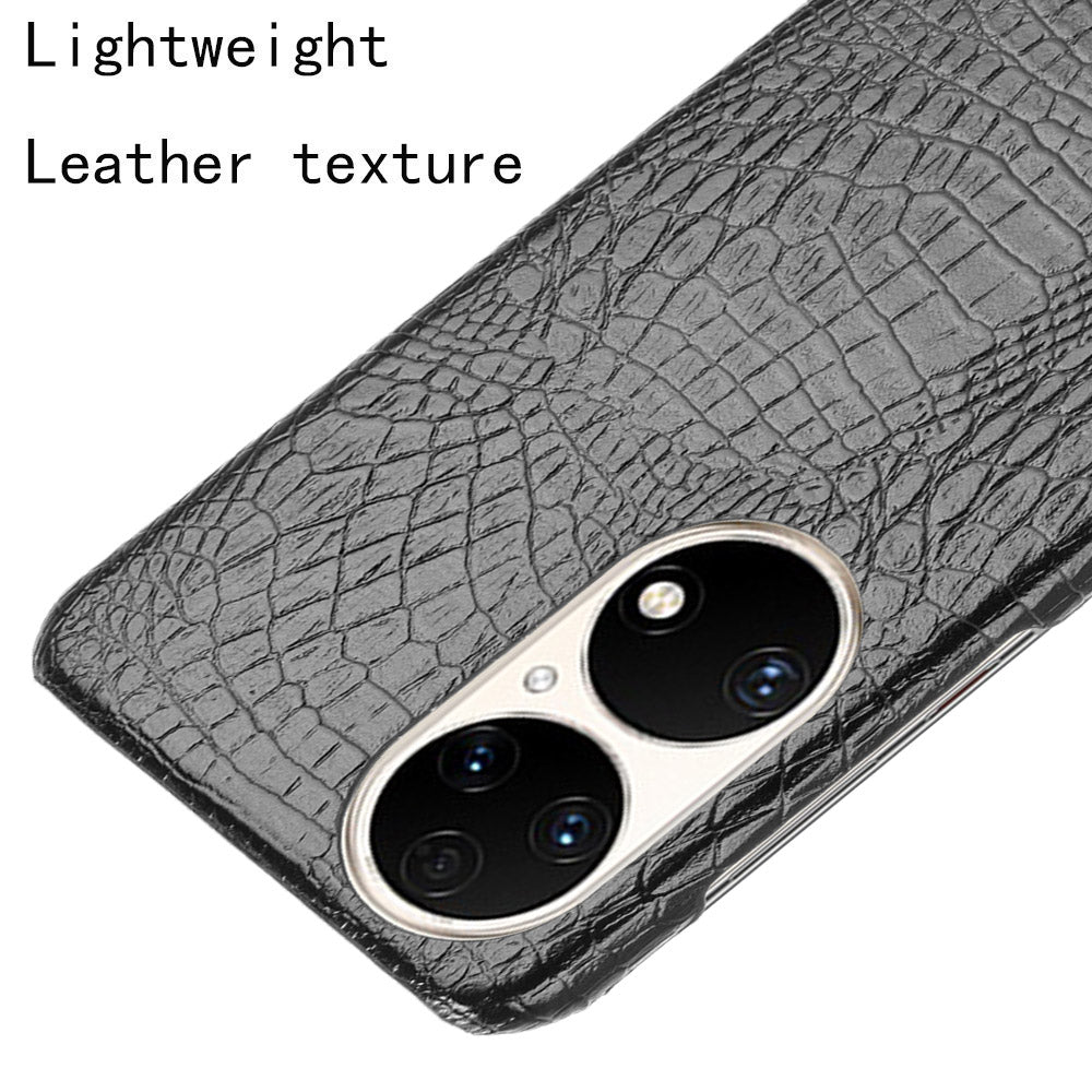 For Huawei P50 Pro Crocodile Texture Phone Case Anti-drop PU Leather Coated PC Protective Cover
