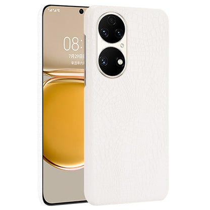 For Huawei P50 Pro Crocodile Texture Phone Case Anti-drop PU Leather Coated PC Protective Cover