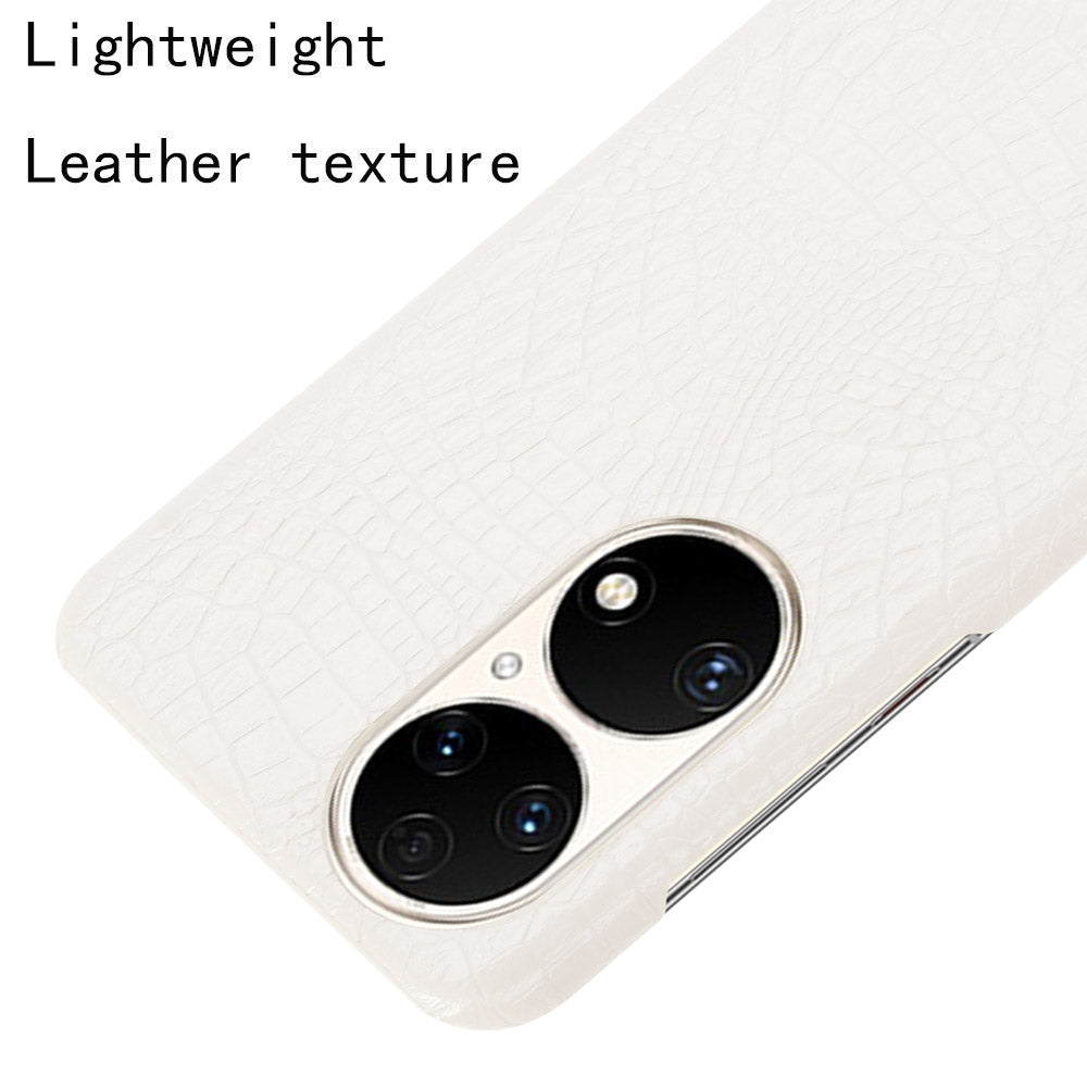 For Huawei P50 Pro Crocodile Texture Phone Case Anti-drop PU Leather Coated PC Protective Cover