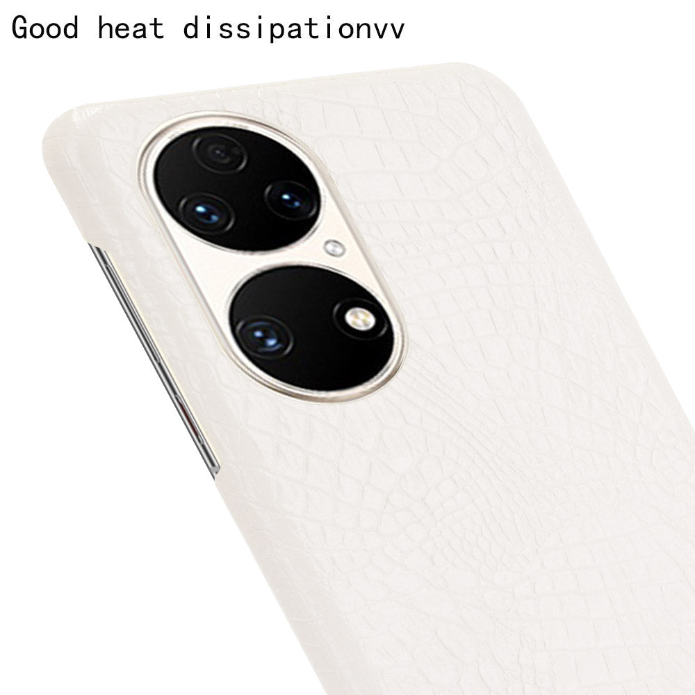 For Huawei P50 Pro Crocodile Texture Phone Case Anti-drop PU Leather Coated PC Protective Cover