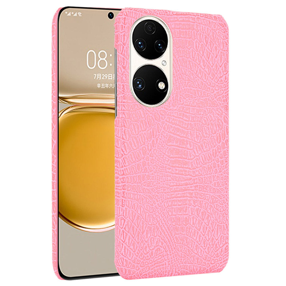 For Huawei P50 Pro Crocodile Texture Phone Case Anti-drop PU Leather Coated PC Protective Cover