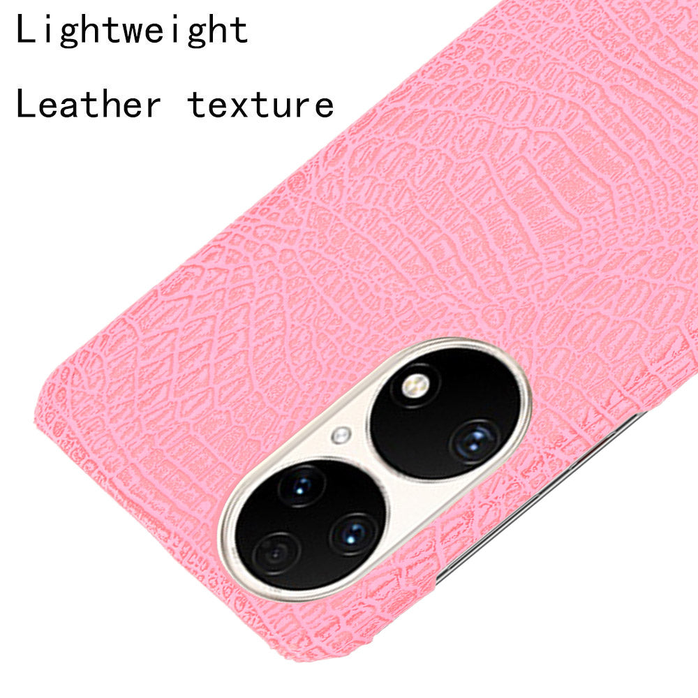 For Huawei P50 Pro Crocodile Texture Phone Case Anti-drop PU Leather Coated PC Protective Cover