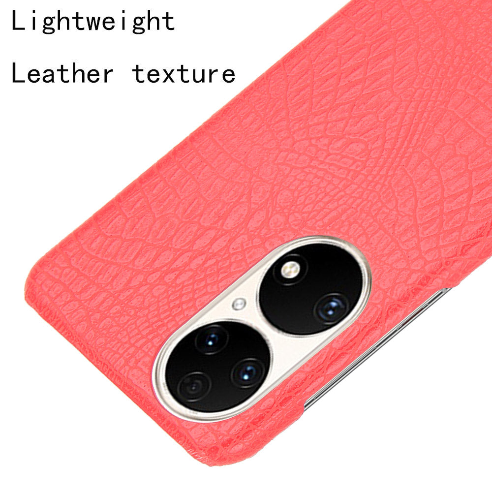 For Huawei P50 Pro Crocodile Texture Phone Case Anti-drop PU Leather Coated PC Protective Cover