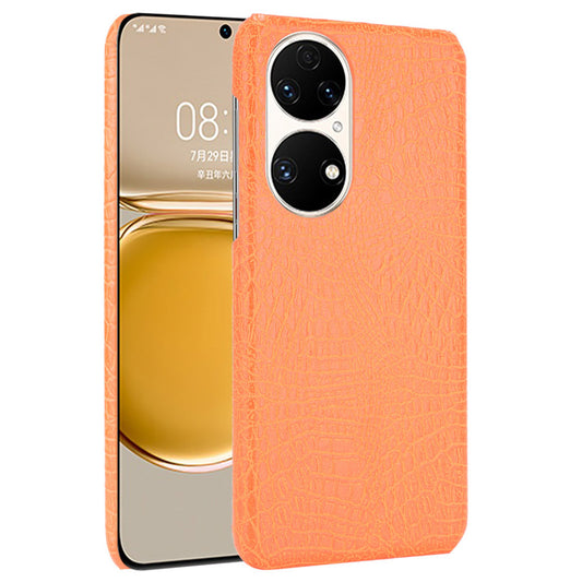 For Huawei P50 Pro Crocodile Texture Phone Case Anti-drop PU Leather Coated PC Protective Cover