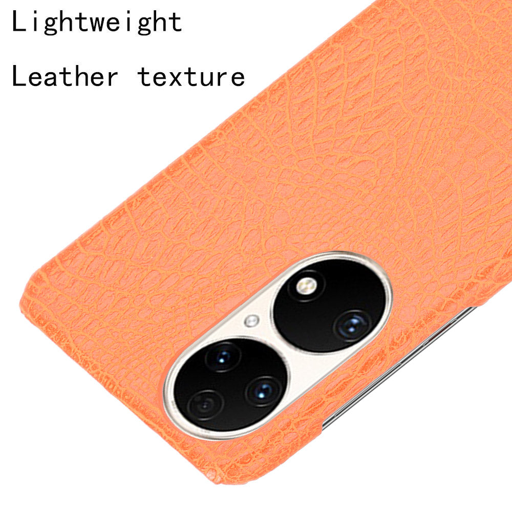 For Huawei P50 Pro Crocodile Texture Phone Case Anti-drop PU Leather Coated PC Protective Cover