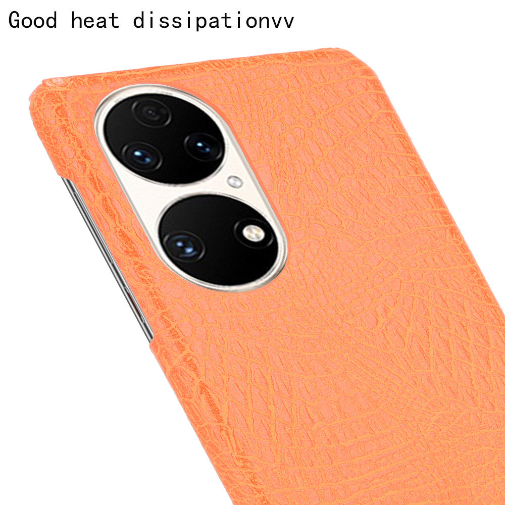 For Huawei P50 Pro Crocodile Texture Phone Case Anti-drop PU Leather Coated PC Protective Cover