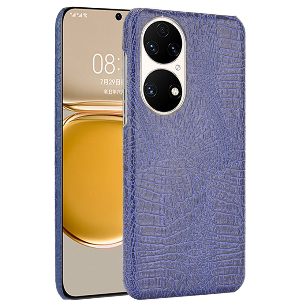 For Huawei P50 Pro Crocodile Texture Phone Case Anti-drop PU Leather Coated PC Protective Cover