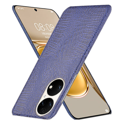 For Huawei P50 Pro Crocodile Texture Phone Case Anti-drop PU Leather Coated PC Protective Cover