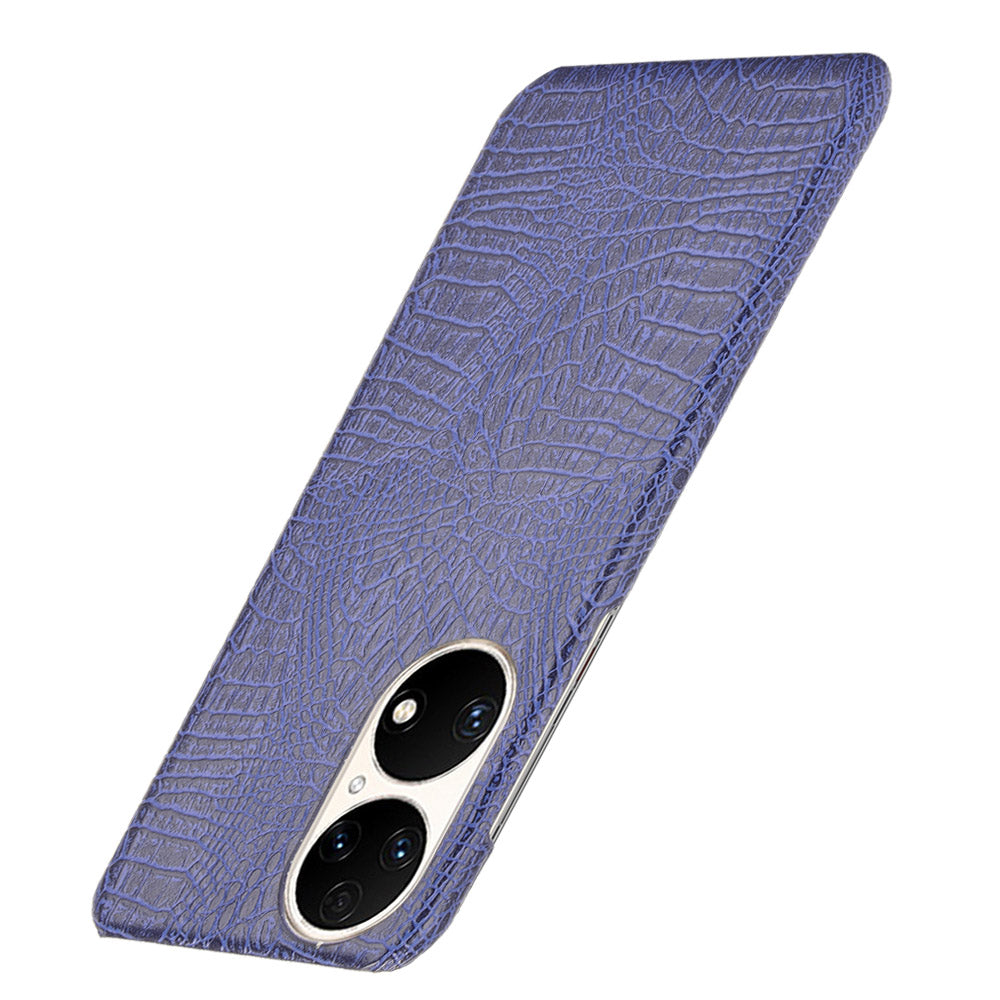 For Huawei P50 Pro Crocodile Texture Phone Case Anti-drop PU Leather Coated PC Protective Cover