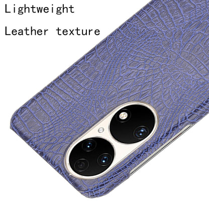 For Huawei P50 Pro Crocodile Texture Phone Case Anti-drop PU Leather Coated PC Protective Cover