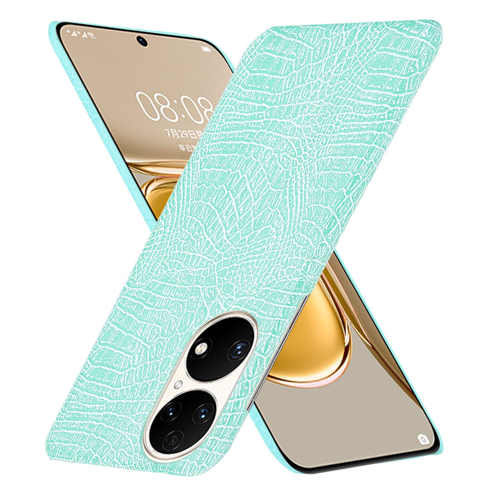 For Huawei P50 Pro Crocodile Texture Phone Case Anti-drop PU Leather Coated PC Protective Cover