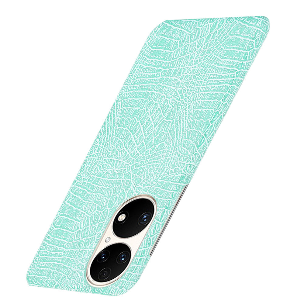 For Huawei P50 Pro Crocodile Texture Phone Case Anti-drop PU Leather Coated PC Protective Cover