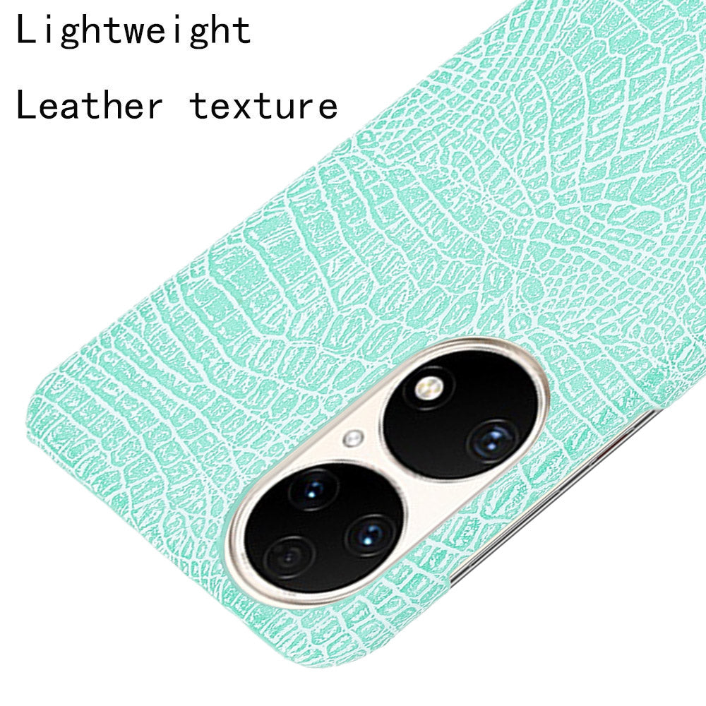 For Huawei P50 Pro Crocodile Texture Phone Case Anti-drop PU Leather Coated PC Protective Cover