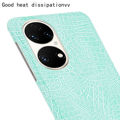 For Huawei P50 Pro Crocodile Texture Phone Case Anti-drop PU Leather Coated PC Protective Cover