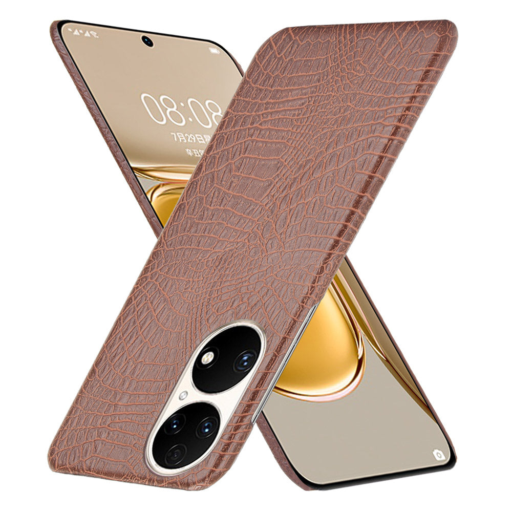 For Huawei P50 Pro Crocodile Texture Phone Case Anti-drop PU Leather Coated PC Protective Cover