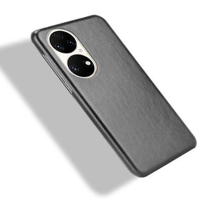For Huawei P50 Pro Litchi Texture Scratch-resistant PU Leather Coated Phone Cover Hard PC Back Case