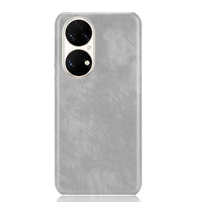 For Huawei P50 Pro Litchi Texture Scratch-resistant PU Leather Coated Phone Cover Hard PC Back Case
