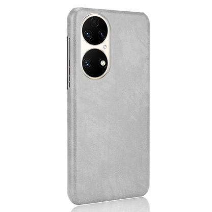 For Huawei P50 Pro Litchi Texture Scratch-resistant PU Leather Coated Phone Cover Hard PC Back Case