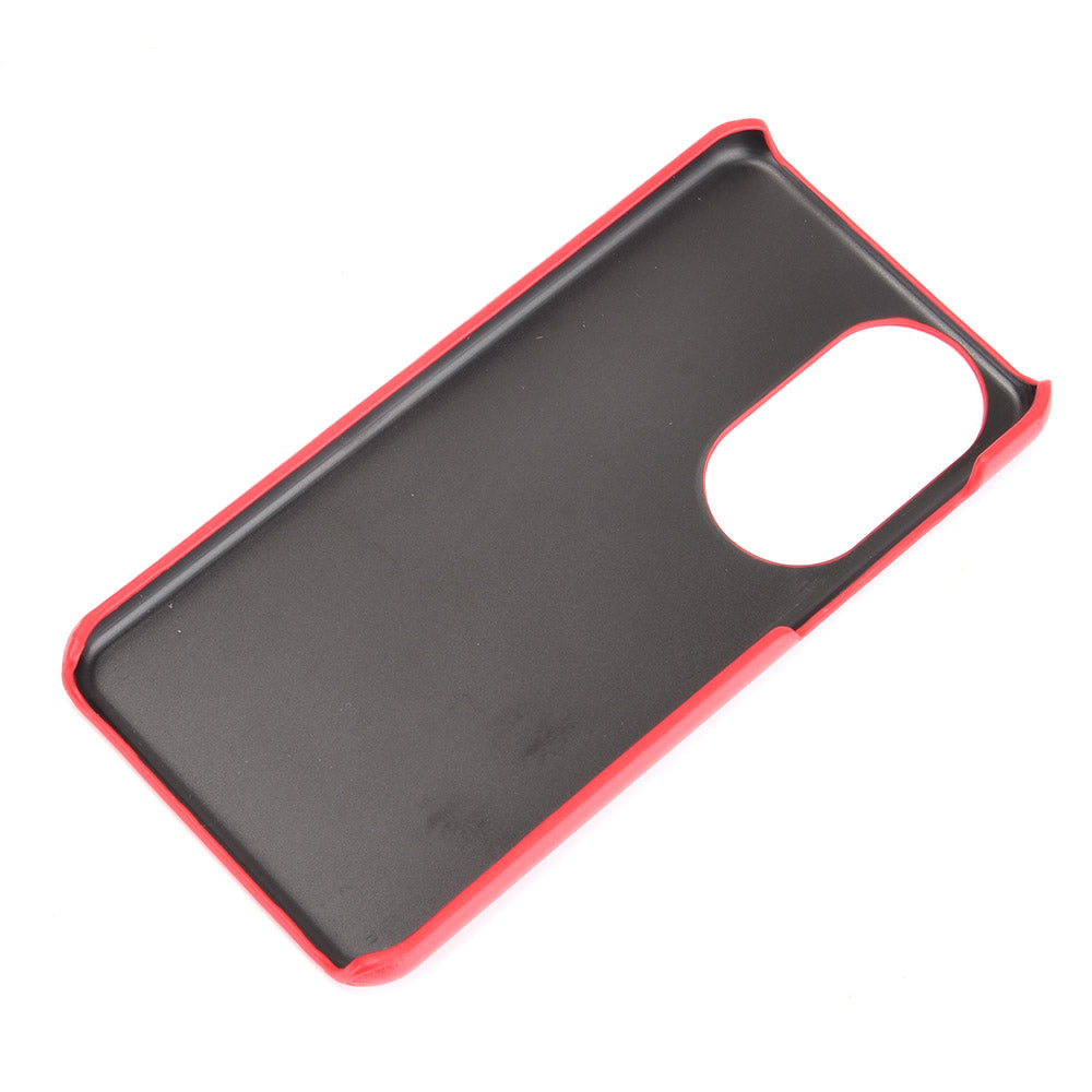 For Huawei P50 Pro Litchi Texture Scratch-resistant PU Leather Coated Phone Cover Hard PC Back Case