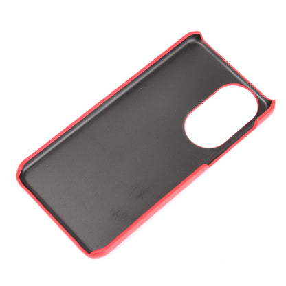 For Huawei P50 Pro Litchi Texture Scratch-resistant PU Leather Coated Phone Cover Hard PC Back Case