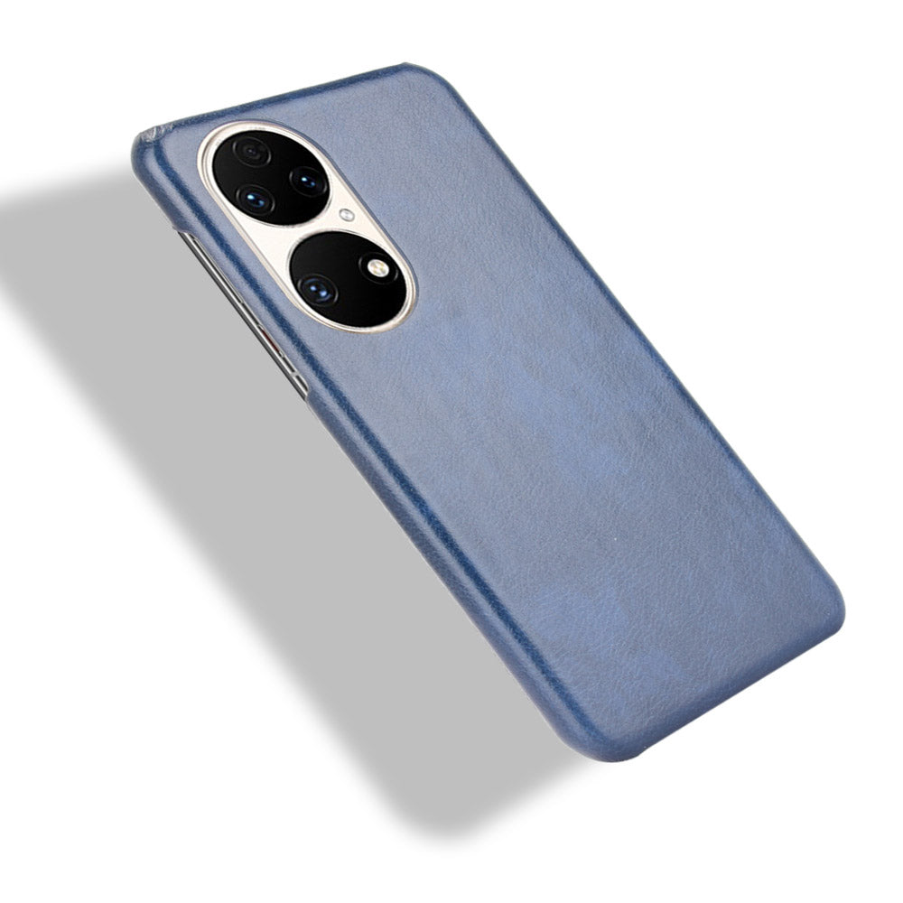 For Huawei P50 Pro Litchi Texture Scratch-resistant PU Leather Coated Phone Cover Hard PC Back Case