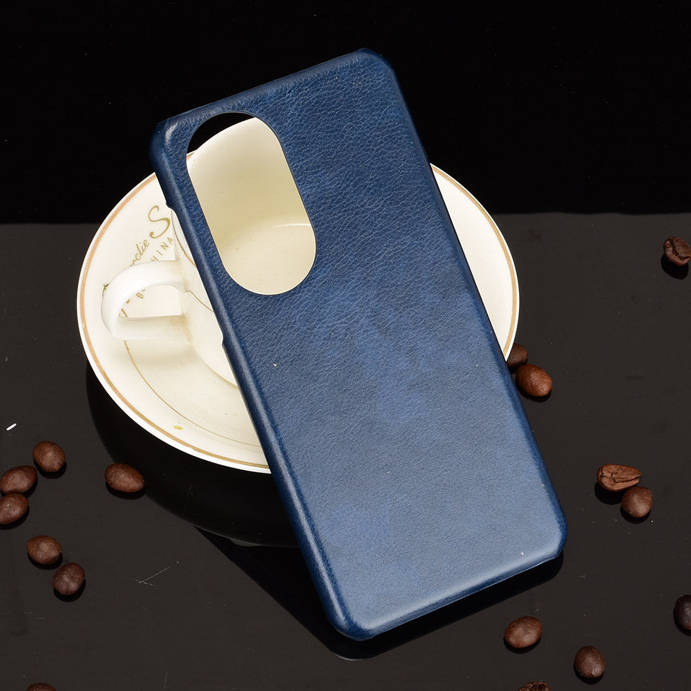 For Huawei P50 Pro Litchi Texture Scratch-resistant PU Leather Coated Phone Cover Hard PC Back Case