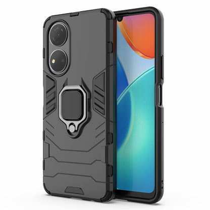 For Honor Play 30 Plus 5G / X7 4G Ring Kickstand Hard PC + Soft TPU Impact-resistant Phone Case