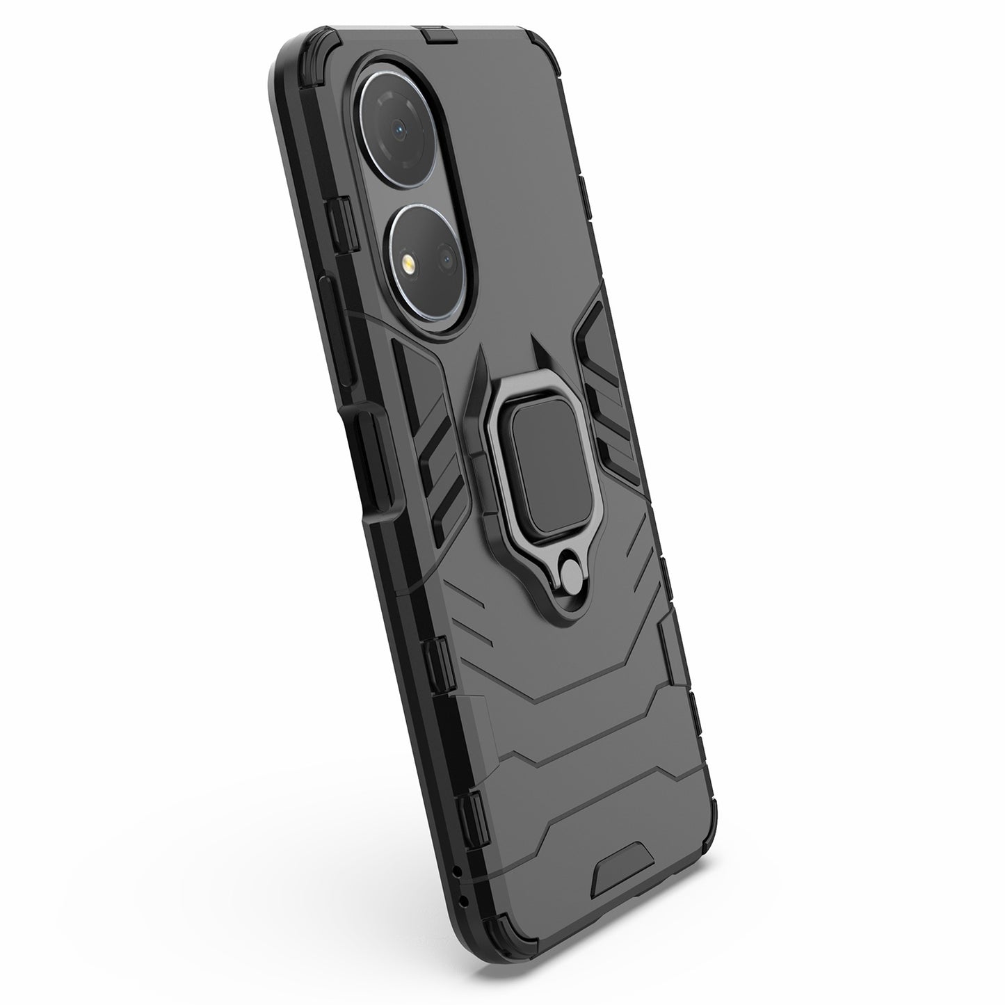 For Honor Play 30 Plus 5G / X7 4G Ring Kickstand Hard PC + Soft TPU Impact-resistant Phone Case