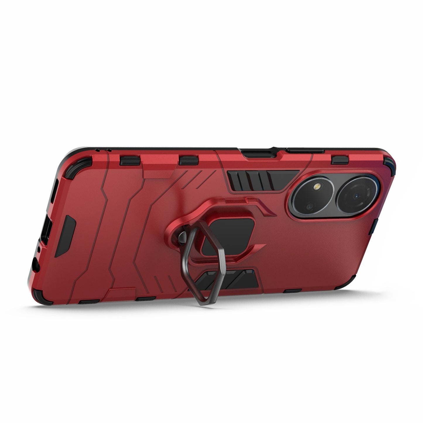 For Honor Play 30 Plus 5G / X7 4G Ring Kickstand Hard PC + Soft TPU Impact-resistant Phone Case