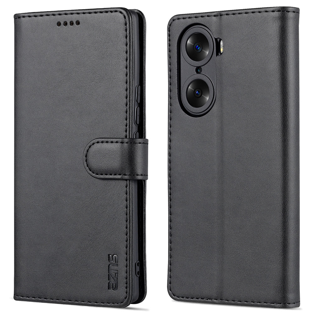 AZNS for Honor 60 Well-protected Anti-fall PU Leather Wallet Stand Mobile Phone Case Cover