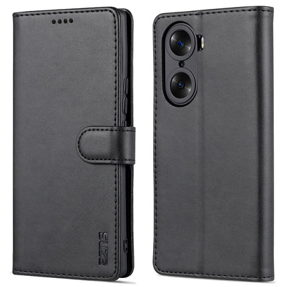 AZNS for Honor 60 Well-protected Anti-fall PU Leather Wallet Stand Mobile Phone Case Cover