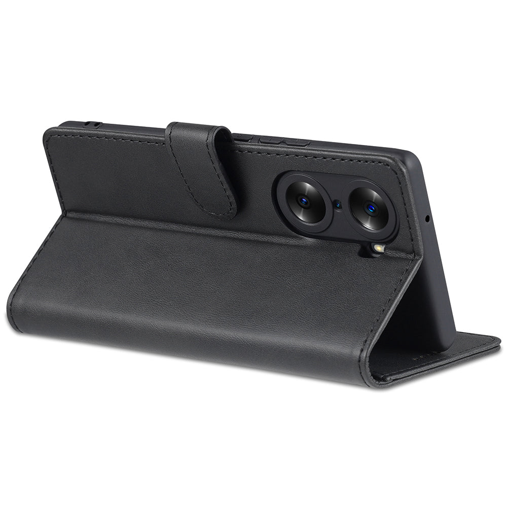 AZNS for Honor 60 Well-protected Anti-fall PU Leather Wallet Stand Mobile Phone Case Cover