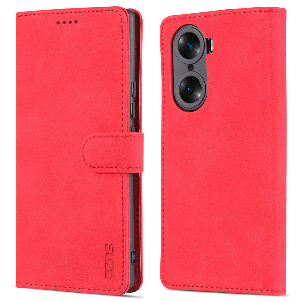 AZNS for Honor 60 Well-protected Anti-fall PU Leather Wallet Stand Mobile Phone Case Cover