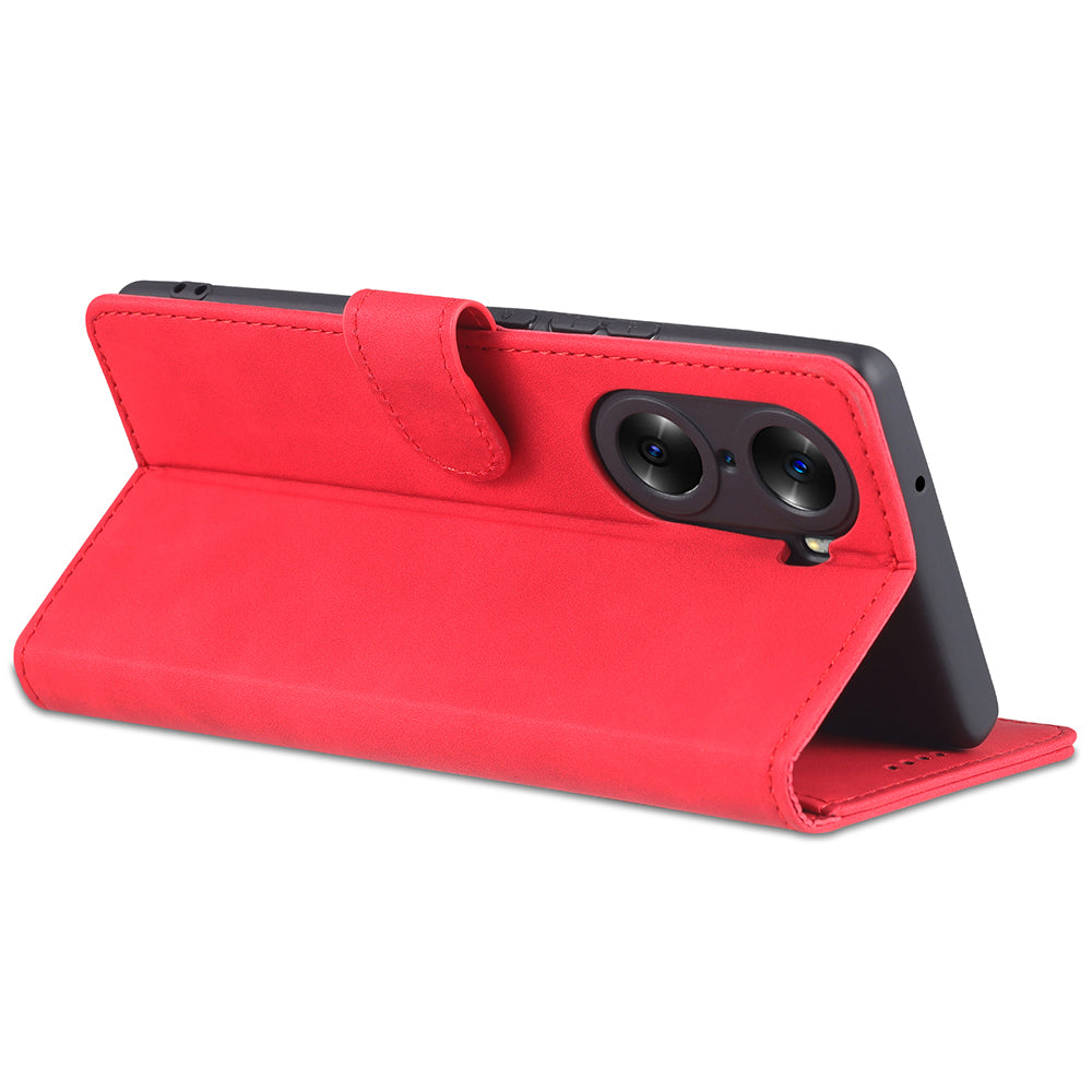 AZNS for Honor 60 Well-protected Anti-fall PU Leather Wallet Stand Mobile Phone Case Cover