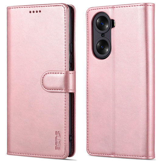 AZNS for Honor 60 Well-protected Anti-fall PU Leather Wallet Stand Mobile Phone Case Cover