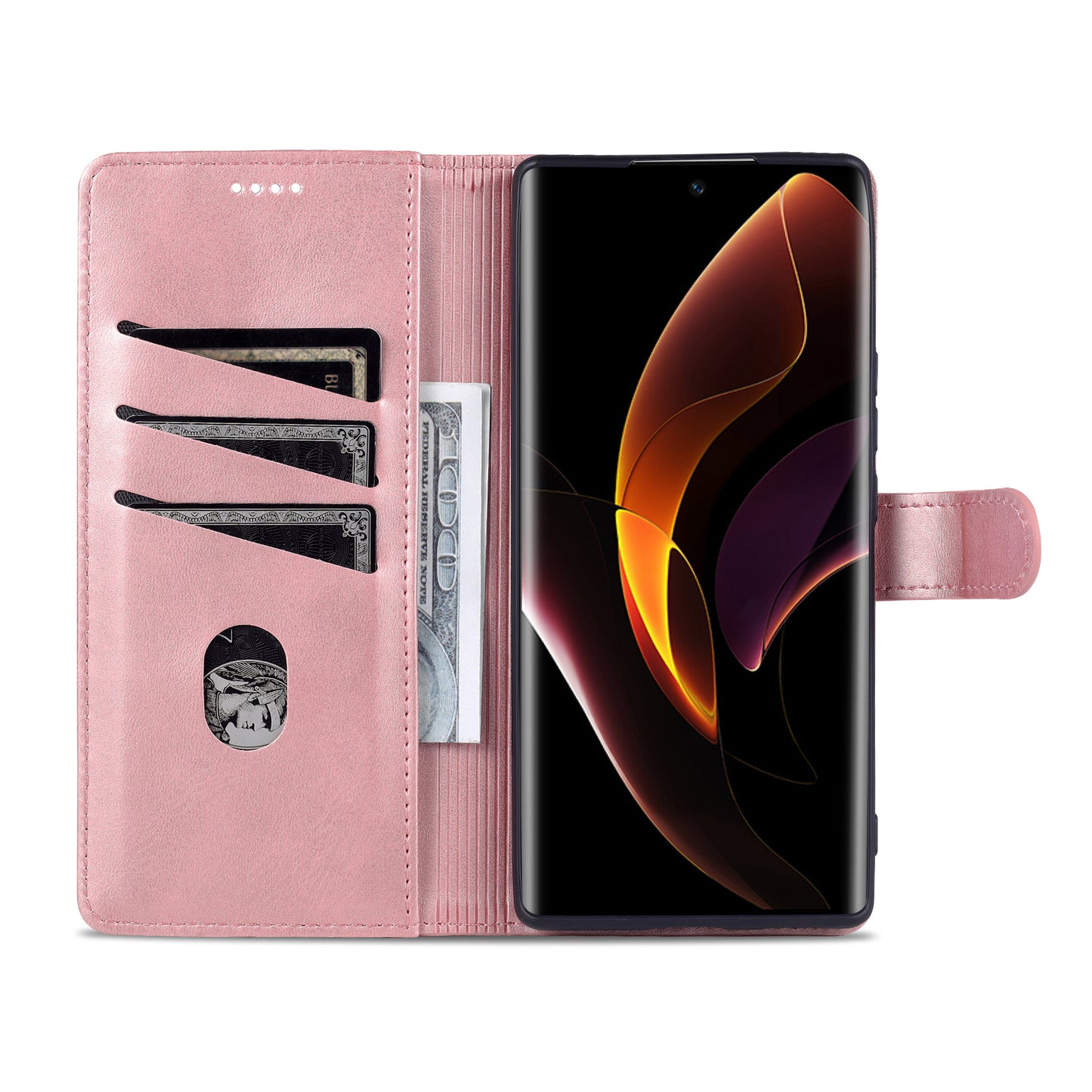 AZNS for Honor 60 Well-protected Anti-fall PU Leather Wallet Stand Mobile Phone Case Cover