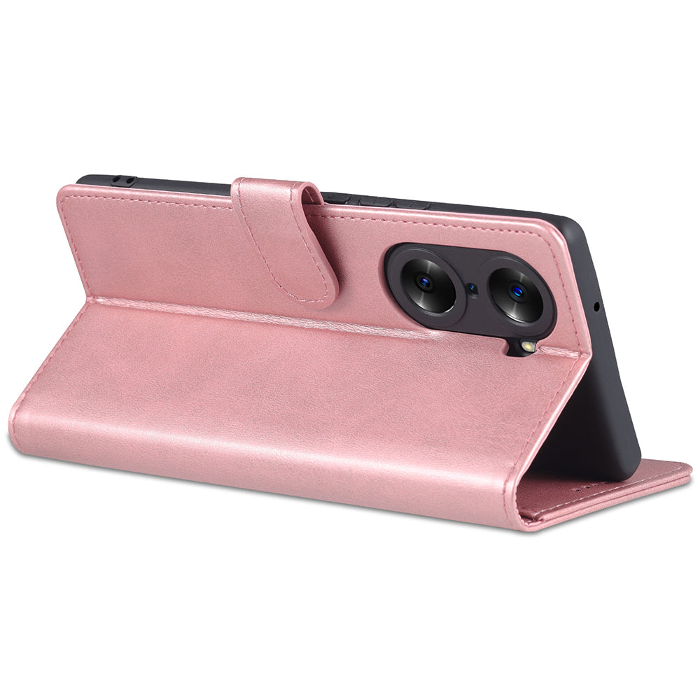 AZNS for Honor 60 Well-protected Anti-fall PU Leather Wallet Stand Mobile Phone Case Cover
