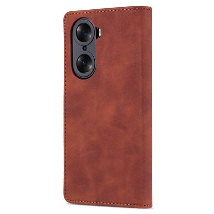 AZNS for Honor 60 Well-protected Anti-fall PU Leather Wallet Stand Mobile Phone Case Cover